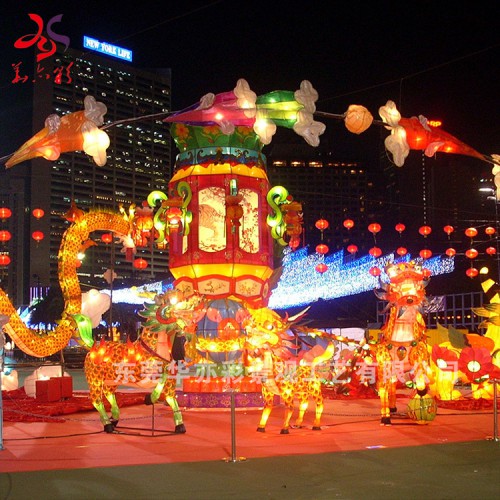 东莞彩灯花灯源头工厂现货五一劳动节花灯灯组