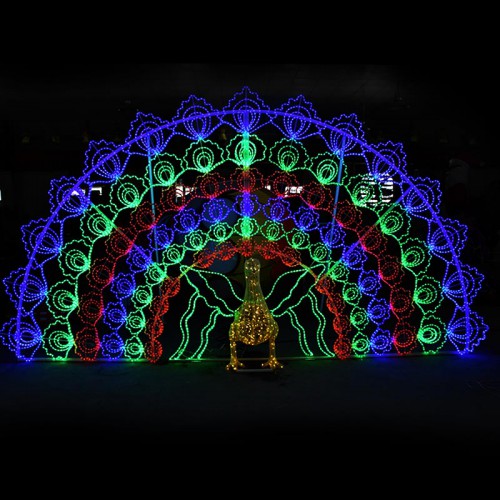 东莞彩灯源头工厂现货直销led彩灯孔雀造型灯户外景区装饰