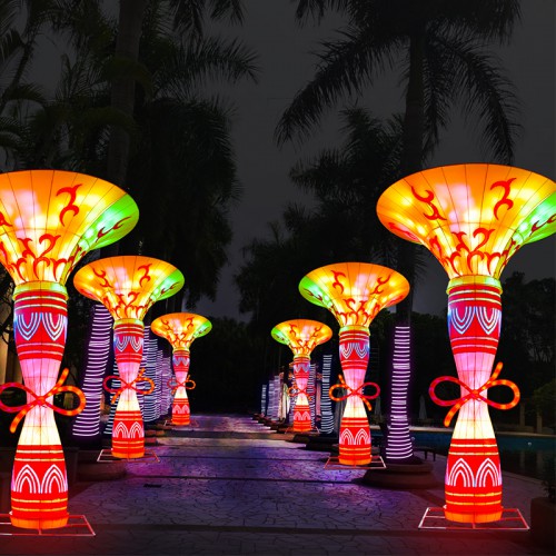 五一劳动节现货花灯造型灯梦幻花瓶灯柱厂家现货景区公园装饰彩灯