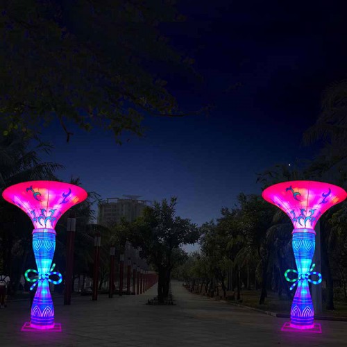 华亦彩东莞花灯工厂定制发光花瓶装饰造型彩灯自贡灯会灯展