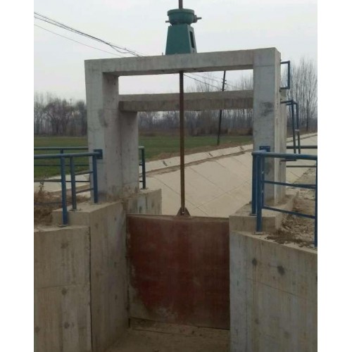 皆鑫提供0.8*0.8米铸铁镶铜闸门配套手动启闭机