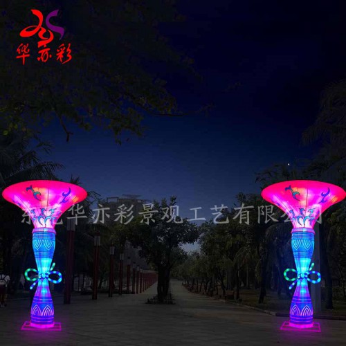 五一劳动节厂家现货生命树造型花灯梦幻花瓶灯柱景区公园装饰彩灯