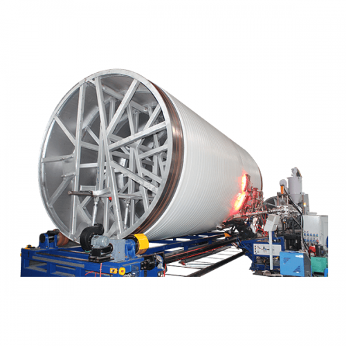 PPH缠绕储罐设备 PP立式焊接罐生产现场