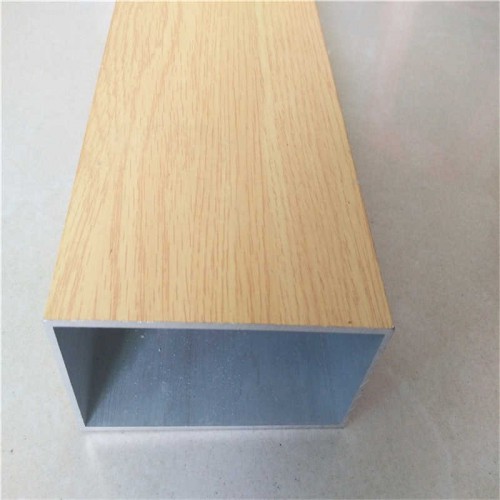 铝方管 木纹色铝方管 装饰铝方管