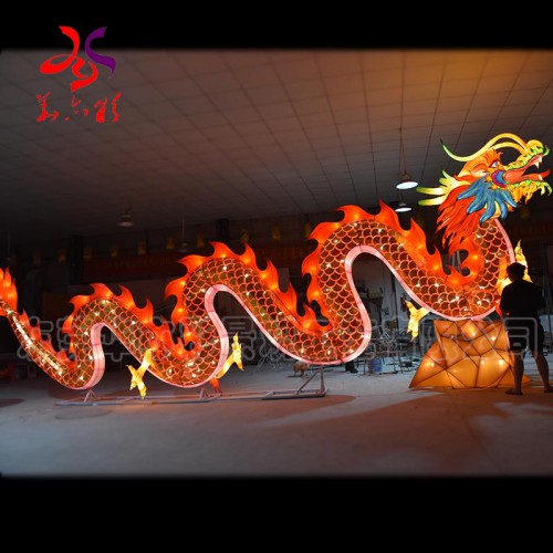 大型发光中国龙摆件节日气氛庆典装饰华亦彩手工花灯彩灯