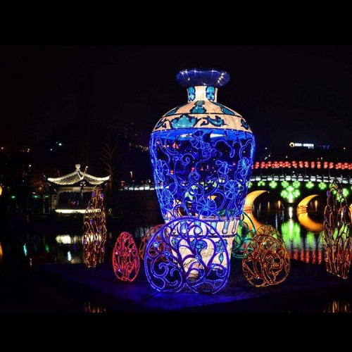 景区公园楼盘小区夜晚气氛灯光装饰东莞铁艺彩灯工厂