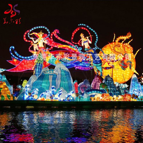 自贡彩灯花灯造型灯制作图纸设计户外夜晚亮化定制