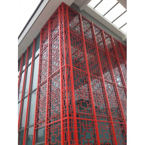 铝花格窗花  铝花格 仿古木纹铝花格