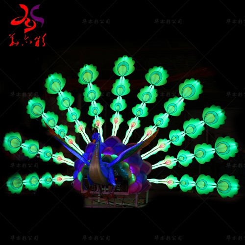 东莞彩灯工厂现货户外夜景装饰孔雀变光装饰灯动态追光