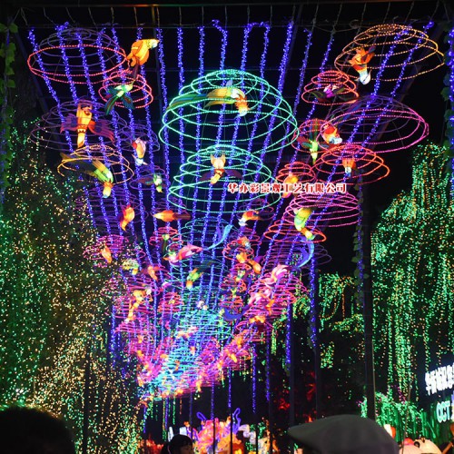 自贡花灯厂家公司户外大型灯笼长廊装饰彩灯灯饰造型定制灯会制作