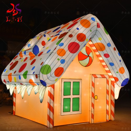 华亦彩花灯制作定制糖果圣诞房子小屋造型灯东莞厂家现货彩灯灯饰