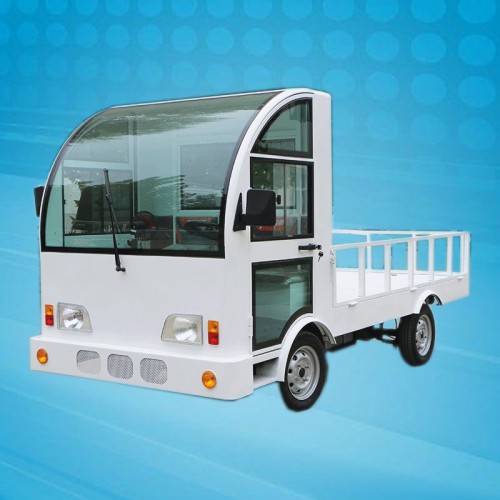 驾驶室式电动平板车   载重王搬运车   工业电动拉货车