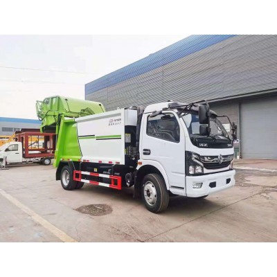 东风多利卡垃圾车 压缩垃圾车 6方压缩垃圾车 挂桶压缩垃圾车