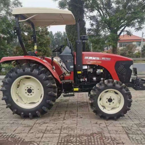 全新沃得704农用四轮拖拉机 卧式强压 高花胎 水旱两用