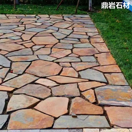 红锈色碎拼片石 黄色碎拼石