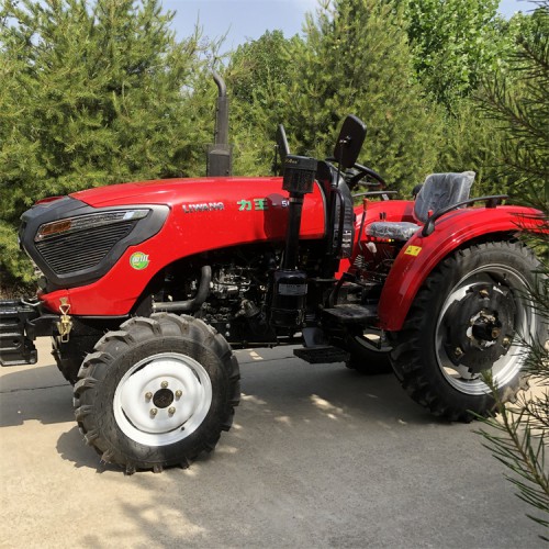 力王504窄轮距拖拉机 四驱多功能耕地犁地机 液压助力