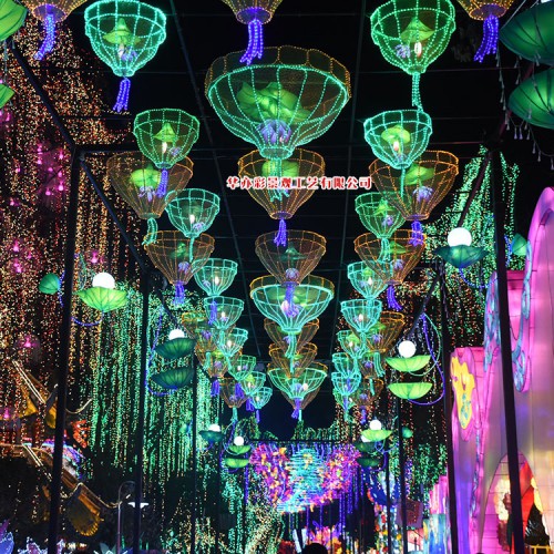 中秋节彩灯灯会定制公园景区通道入口装饰花灯方案设计