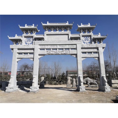 石牌坊 三门石雕牌坊 石牌坊厂家出售