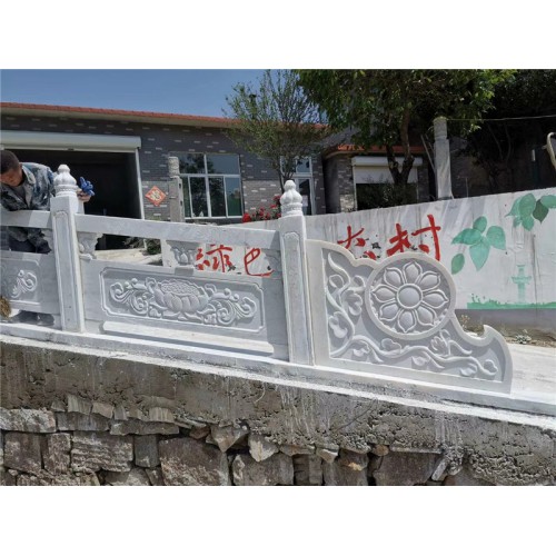 石栏板 浮雕镂空雕刻石栏板 汉白玉石栏板 价格