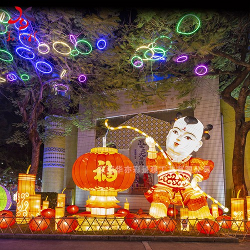 自贡花灯厂家定制中秋春节元旦节大型市政民俗彩灯灯会