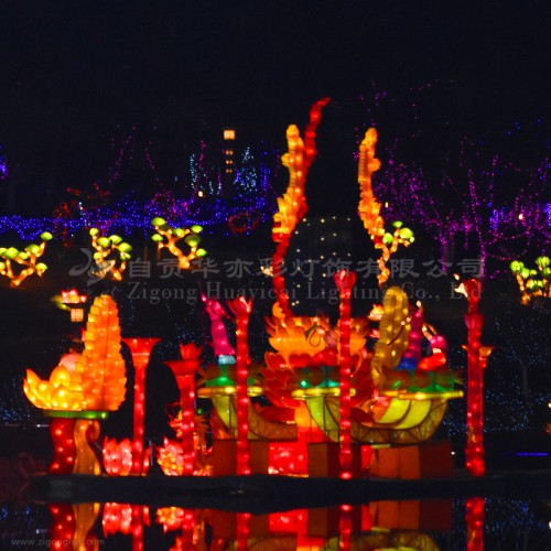 四川自贡花灯彩灯工厂现货直销中秋节主题灯会灯展