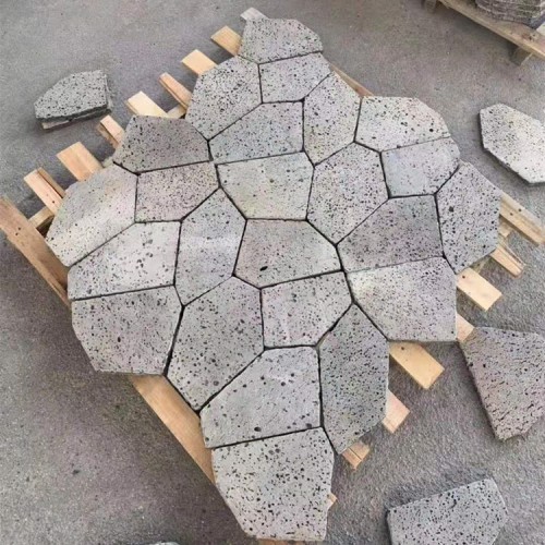 红色火山岩石材厂家 灰色玄武岩铺地砖