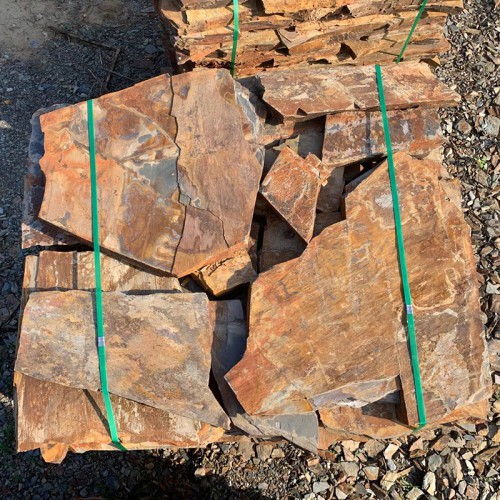 乱型碎拼石 虎皮石碎拼 河北黄锈碎拼石