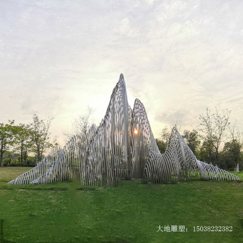 定制金属不锈钢假山雕塑户外大型水景园林景观装饰室外铁艺摆件