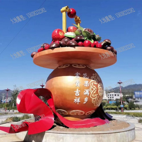 仿真水果蔬菜摆件户外玻璃钢植物雕塑园林景观装饰品草莓苹果摆件