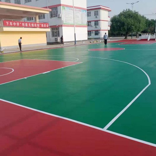 塑胶篮球场 室外塑胶篮球场 硅PU塑胶篮球场