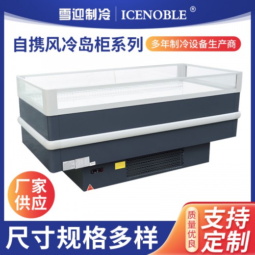 自携风冷岛柜系列 商场生鲜肉类蔬菜低温展示柜 卧式冷藏展示柜
