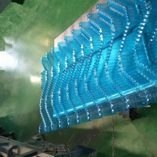 原生透明填料 透明蓝S波填料 冷却塔透明蓝填料