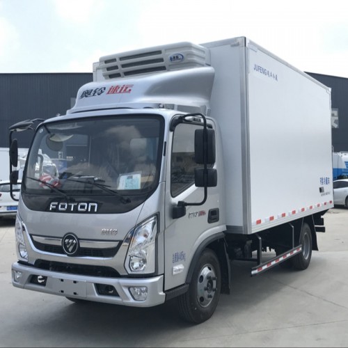 蓝牌欧马可奥铃速运自动挡冷藏车厂家肉钩冷冻保鲜双温医疗废物车