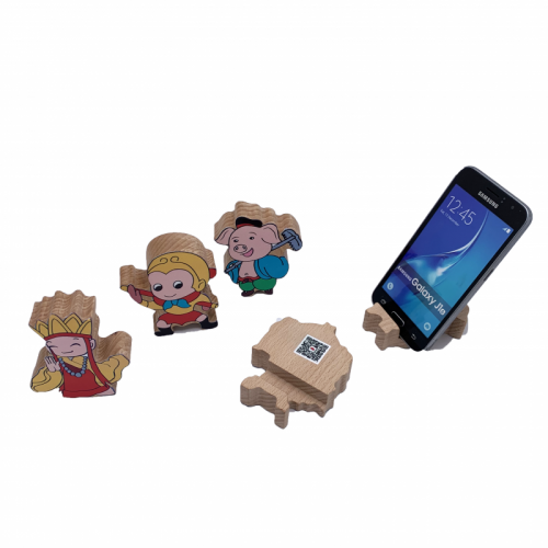 旅游文创纪念品定制 便携式实木手机支架 创意简约摆件礼品定制