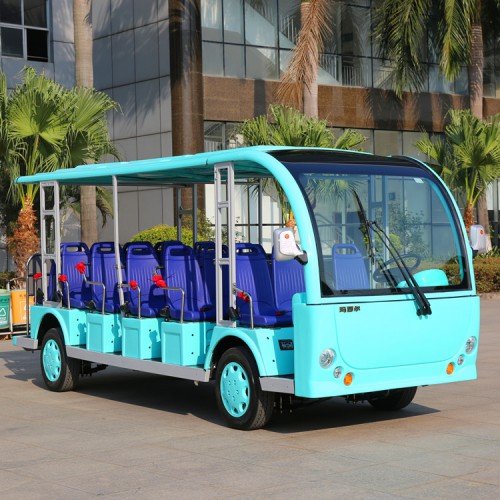 济南远信电动观光车 全封闭电动观光车 房地产看房接待观光车