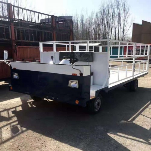 车间厂区搬运车  电动平板车  工业电动拉货车