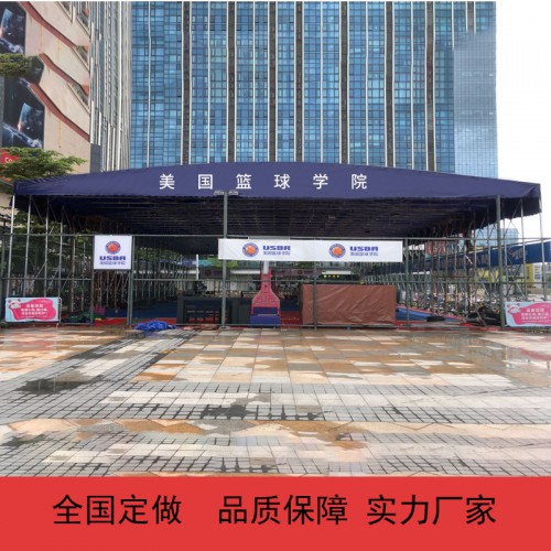 篮球场移动推拉雨棚 篮球场伸缩雨棚厂家定制 运动场篮球场雨棚