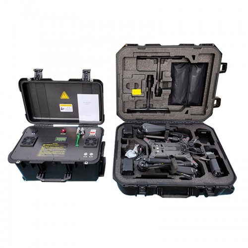 系留无人机24小时驻空照明自动收放线夜间巡检救援应急通信