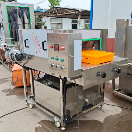 全自动洗盘机  塑料盒子清洗机器  四面喷淋洗箱机