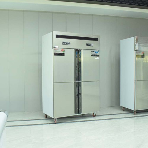 全钢食堂厨房四门冰柜 不锈钢立式商用六门冰柜