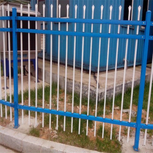 厂区围墙护栏蓝白锌钢护栏颜色