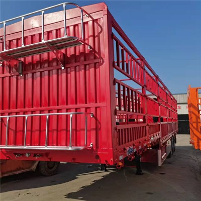 高低板苍蓝半挂车 侧翻高低板苍蓝半挂车