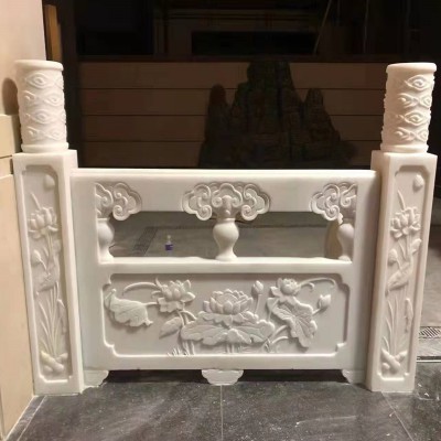 汉白玉栏杆 汉白玉栏杆定制厂家 河北汉白玉栏杆