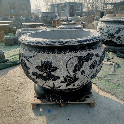 青石鱼缸 青石鱼缸现货供应 庭院青石鱼缸