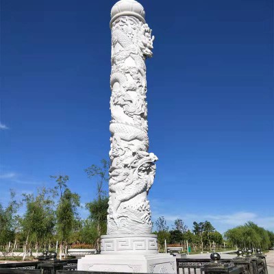 石雕龙柱 石雕龙柱厂家定制 广场石雕龙柱