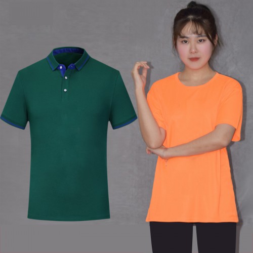 小方格广告衫印字印LOGO运动短袖马拉松T恤文化衫