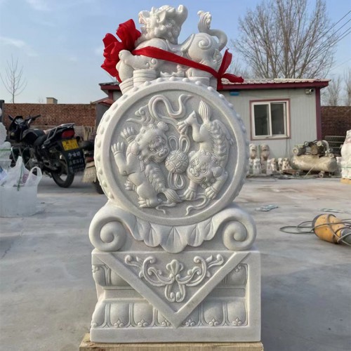 石雕门墩石鼓 石雕门墩定制厂家 河北石雕门墩