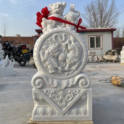 石雕门墩石鼓 石雕门墩定制厂家 河北石雕门墩