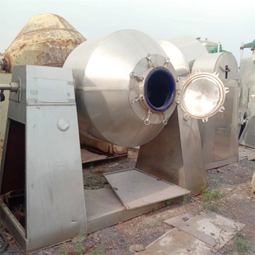 二手不锈钢 搪瓷双锥 真空回转干燥机 现场试机