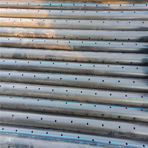 国标pe滤水管 pe打孔渗水管 黑色盲排管90